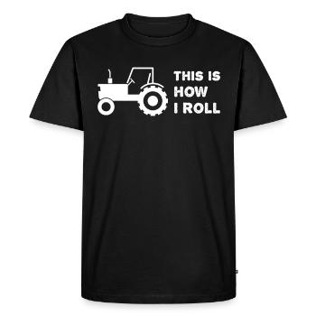 So I work tractor farmer farmer farm - Men's Premium Organic T-Shirt - black - Front - Nico (187cm)