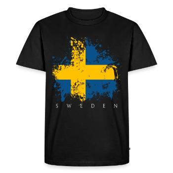 Drapeau de la Suède Tshirt Stockholm Europe - T-shirt Premium bio Homme - noir - Devant - Nico (187cm)