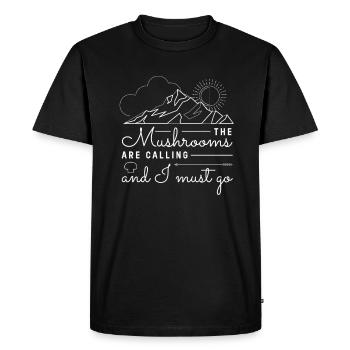 Les champignons appellent et je dois aller cueillir des champignons - T-shirt Premium bio Homme - noir - Devant - Nico (187cm)