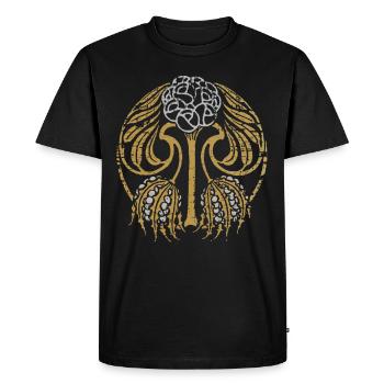 Art Nouveau, Vintage 1900, Mandala motif - Men's Premium Organic T-Shirt - black - Front - Nico (187cm)
