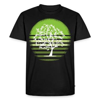 Nature arbre blanc retro feuillus coucher de soleil D - T-shirt Premium bio Homme - noir - Devant - Nico (187cm)