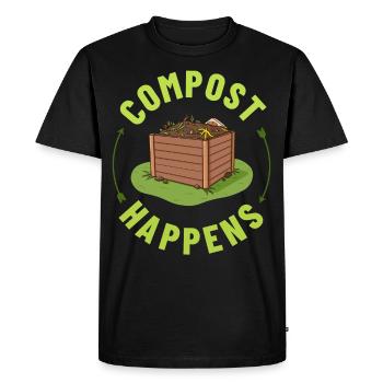 Composting Compost Worm Waste - Men's Premium Organic T-Shirt - black - Front - Nico (187cm)