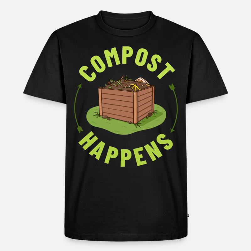 Kompostierung Kompost Wurm Abfall - Männer Premium Bio T-Shirt - Schwarz