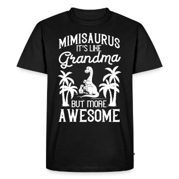 Dinosaur Grandma Saurus Omasaurus Grandmother - Men's Premium Organic T-Shirt - black - Front - Nico (187cm)