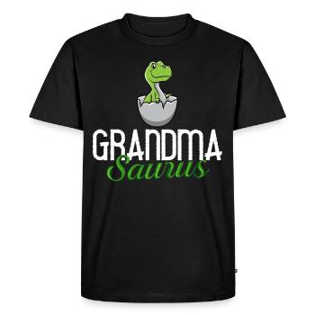Dinosaur Grandma Saurus Omasaurus Grandmother - Men's Premium Organic T-Shirt - black - Front - Nico (187cm)