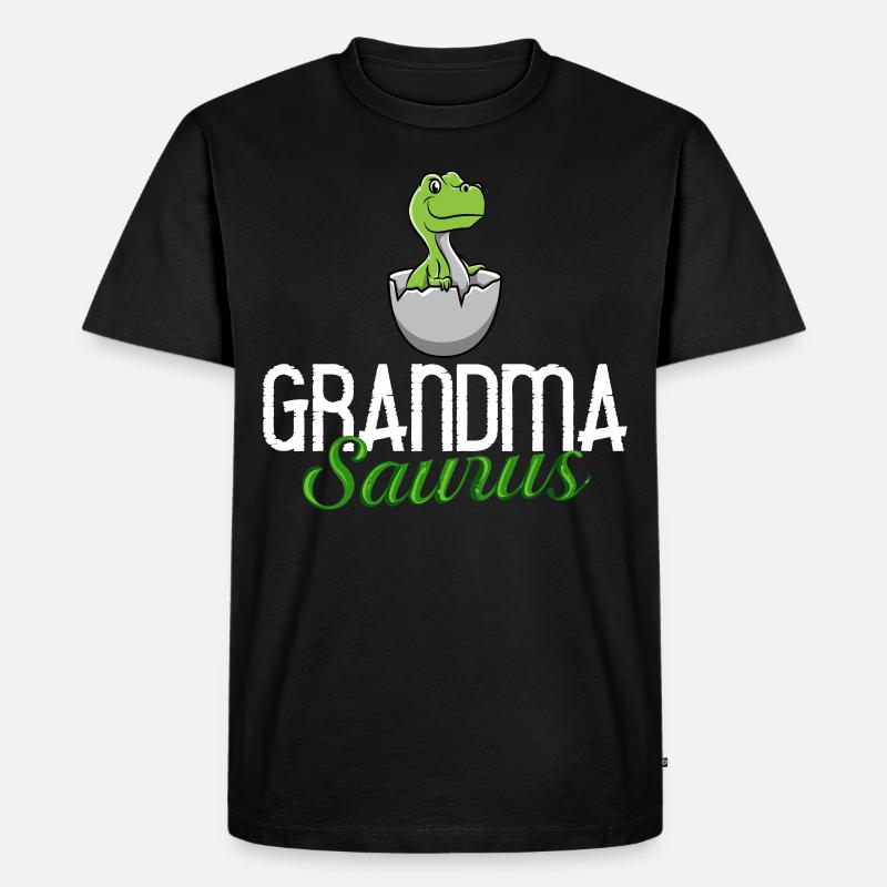 Dinosaurier Oma Saurus Omasaurus Großmutter - Männer Premium Bio T-Shirt - Schwarz