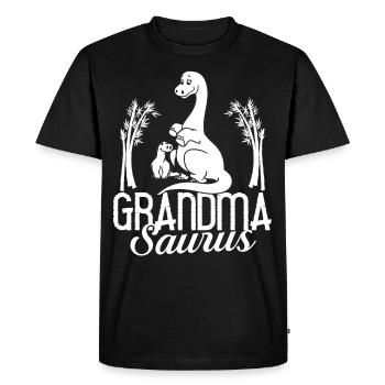 Dinosaur Grandma Saurus Omasaurus Grandmother - Men's Premium Organic T-Shirt - black - Front - Nico (187cm)
