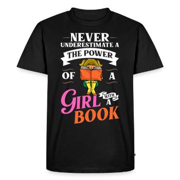 Book Girls Read Women Bookworm Bibliothécaire - T-shirt Premium bio Homme - noir - Devant - Nico (187cm)