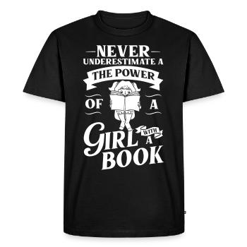 Book Girls Read Women Bookworm Bibliothécaire - T-shirt Premium bio Homme - noir - Devant - Nico (187cm)