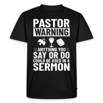Pasteur Église Ministre Christ Spirituel Jésus - T-shirt Premium bio Homme - noir - Devant - Nico (187cm)