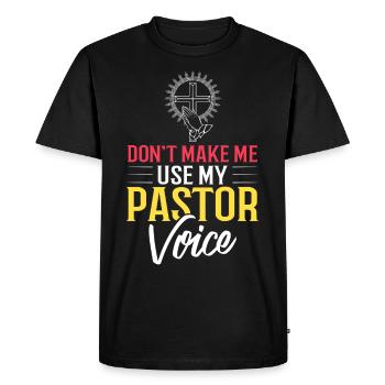 Pasteur Église Ministre Christ Spirituel Jésus - T-shirt Premium bio Homme - noir - Devant - Nico (187cm)