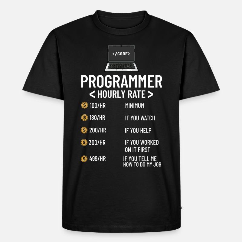 Programmierer Programmieren Computerentwickler Pc - Männer Premium Bio T-Shirt - Schwarz