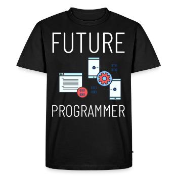 Programmeur Programmation Ordinateur Développeur Pc - T-shirt Premium bio Homme - noir - Devant - Nico (187cm)