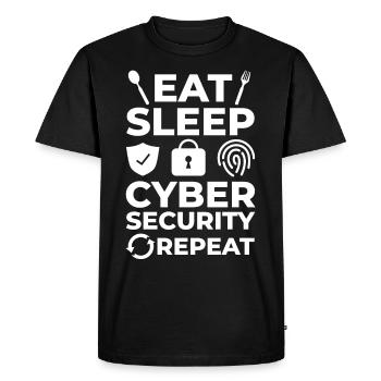 Cyber Security Information Computer Sicherheit - Men's Premium Organic T-Shirt - black - Front - Nico (187cm)
