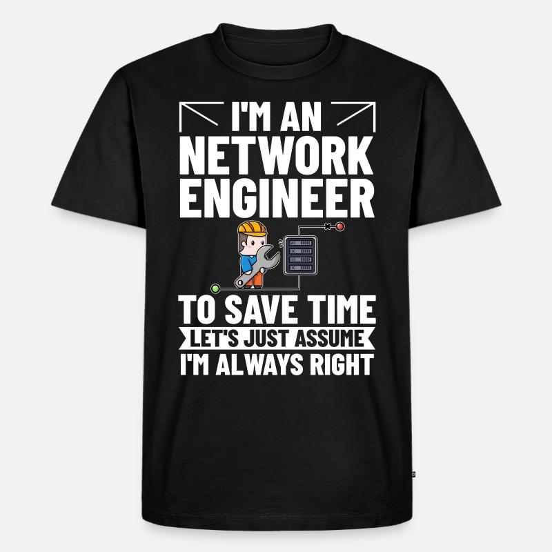 Netzwerkingenieur Network Engineer Computer - Männer Premium Bio T-Shirt - Schwarz