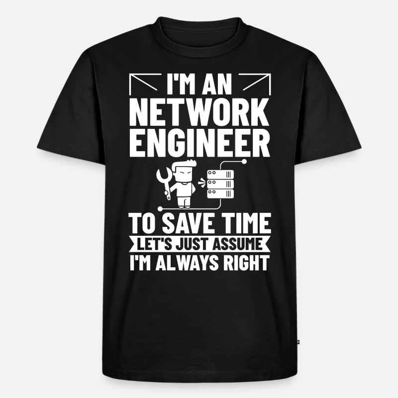 Netzwerkingenieur Network Engineer Computer - Men's Premium Organic T-Shirt - black