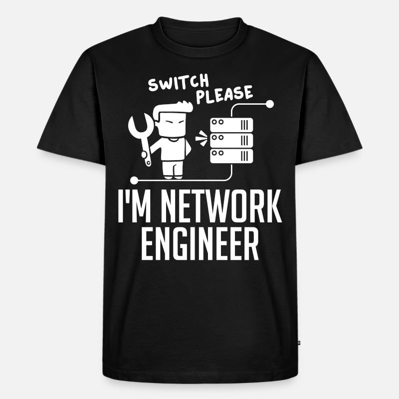 Netzwerkingenieur Network Engineer Computer - Men's Premium Organic T-Shirt - black