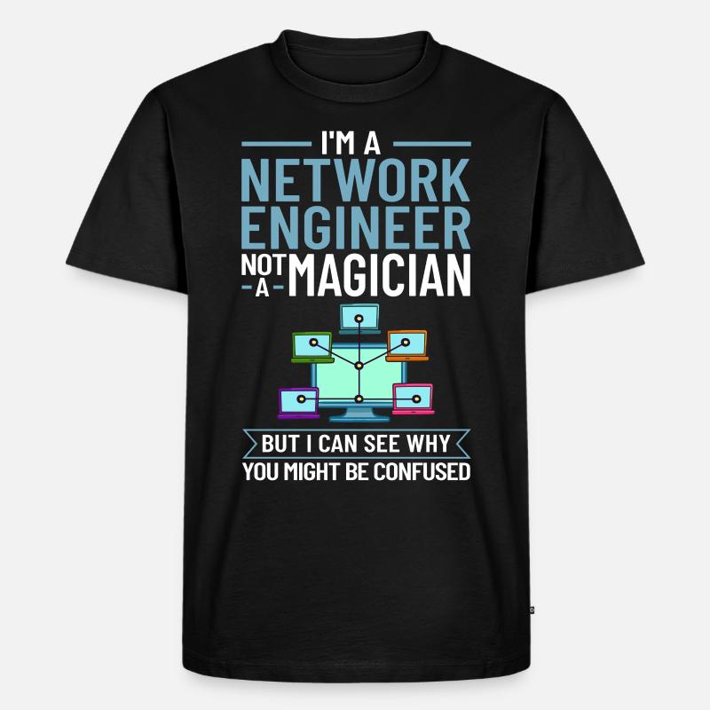 Netzwerkingenieur Network Engineer Computer - Männer Premium Bio T-Shirt - Schwarz