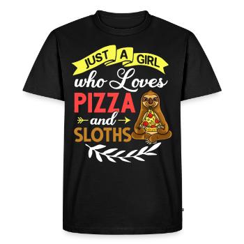 Sloth Pizza Delivery Pizzeria Italian - Men's Premium Organic T-Shirt - black - Front - Nico (187cm)