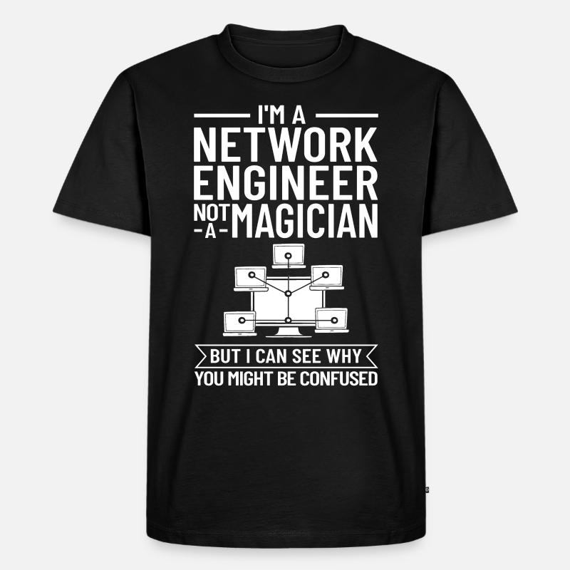 Netzwerkingenieur Network Engineer Computer - Männer Premium Bio T-Shirt - Schwarz