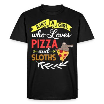 Sloth Pizza Delivery Pizzeria Italian - Men's Premium Organic T-Shirt - black - Front - Nico (187cm)