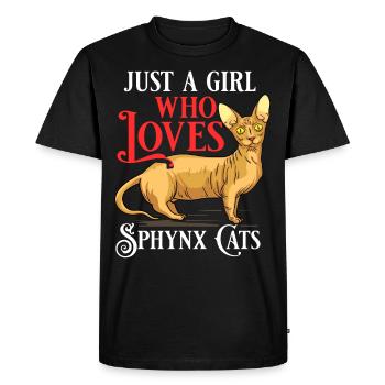 Sphynx Chat Sphinx Chaton sans poils Egypte - T-shirt Premium bio Homme - noir - Devant - Nico (187cm)