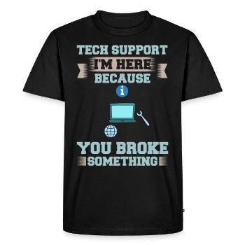 Support technique Assistance technique informatique Helpdesk - T-shirt Premium bio Homme - noir - Devant - Nico (187cm)