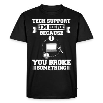 Support technique Assistance technique informatique Helpdesk - T-shirt Premium bio Homme - noir - Devant - Nico (187cm)