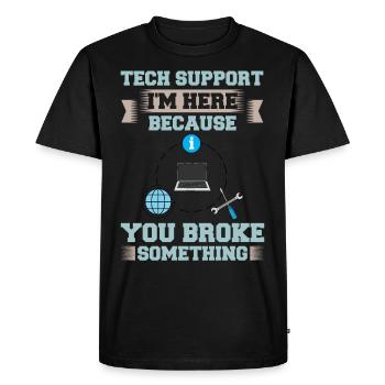 Support technique Assistance technique informatique Helpdesk - T-shirt Premium bio Homme - noir - Devant - Nico (187cm)