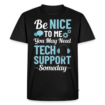 Support technique Assistance technique informatique Helpdesk - T-shirt Premium bio Homme - noir - Devant - Nico (187cm)