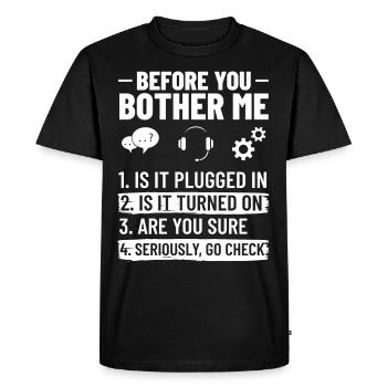 Support technique Assistance technique informatique Helpdesk - T-shirt Premium bio Homme - noir - Devant - Nico (187cm)