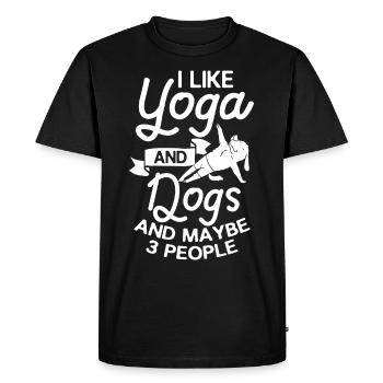 Yoga Dog Beginner Workout Poses Quotes Meditation - Men's Premium Organic T-Shirt - black - Front - Nico (187cm)