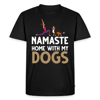 Yoga Dog Beginner Workout Poses Quotes Meditation - Men's Premium Organic T-Shirt - black - Front - Nico (187cm)