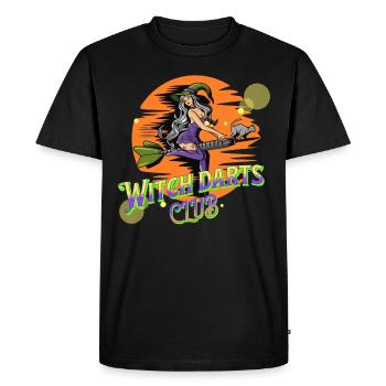 Darts Motiv Hexe Auf Dartpfeil - Männer Premium Bio T-Shirt - Schwarz - Vorne - Nico (187cm)