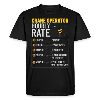 Formation de grutier Ouvrier de la construction Tour de grue - T-shirt Premium bio Homme - noir - Devant - Nico (187cm)