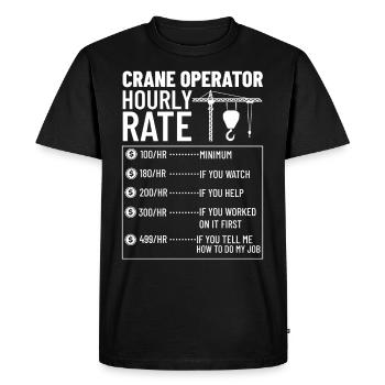 Formation de grutier Ouvrier de la construction Tour de grue - T-shirt Premium bio Homme - noir - Devant - Nico (187cm)