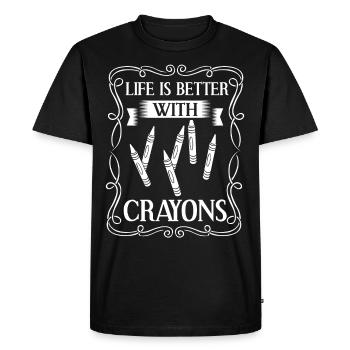 Crayon Box Colored Pencil Wax Case Wax Crayon - Men's Premium Organic T-Shirt - black - Front - Nico (187cm)