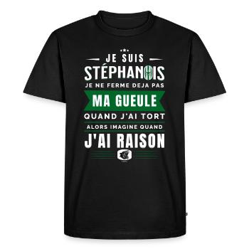 Je Suis Stéphanois Cadeau Supporter Saint-Étienne - T-shirt Premium bio Homme - noir - Devant - Nico (187cm)
