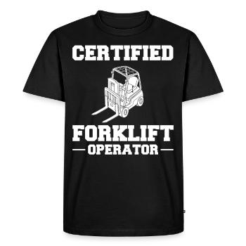 Conducteur de chariot élévateur Élévateur - T-shirt Premium bio Homme - noir - Devant - Nico (187cm)