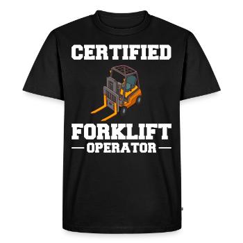 Conducteur de chariot élévateur Élévateur - T-shirt Premium bio Homme - noir - Devant - Nico (187cm)