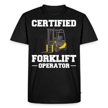 Conducteur de chariot élévateur Élévateur - T-shirt Premium bio Homme - noir - Devant - Nico (187cm)