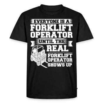 Conducteur de chariot élévateur Élévateur - T-shirt Premium bio Homme - noir - Devant - Nico (187cm)
