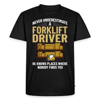Conducteur de chariot élévateur Élévateur - T-shirt Premium bio Homme - noir - Devant - Nico (187cm)