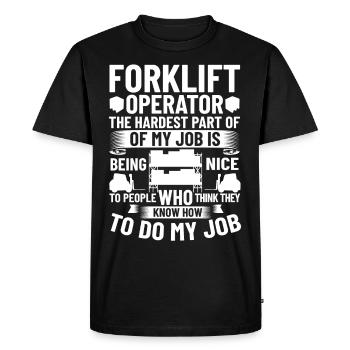 Conducteur de chariot élévateur Élévateur - T-shirt Premium bio Homme - noir - Devant - Nico (187cm)