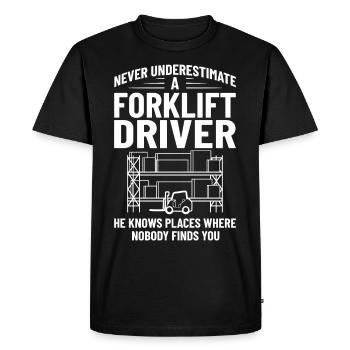 Conducteur de chariot élévateur Élévateur - T-shirt Premium bio Homme - noir - Devant - Nico (187cm)