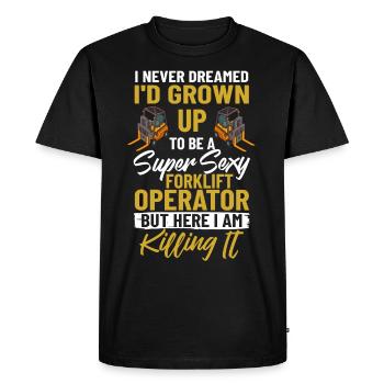 Conducteur de chariot élévateur Élévateur - T-shirt Premium bio Homme - noir - Devant - Nico (187cm)