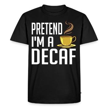 Café décaféiné Caféine Sans caféine - T-shirt Premium bio Homme - noir - Devant - Nico (187cm)
