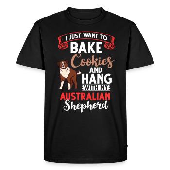 Berger australien Chien de Noël Chiot - T-shirt Premium bio Homme - noir - Devant - Nico (187cm)