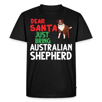 Berger australien Chien de Noël Chiot - T-shirt Premium bio Homme - noir - Devant - Nico (187cm)