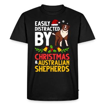 Berger Australien Noël Chien Chiot - T-shirt Premium bio Homme - noir - Devant - Nico (187cm)